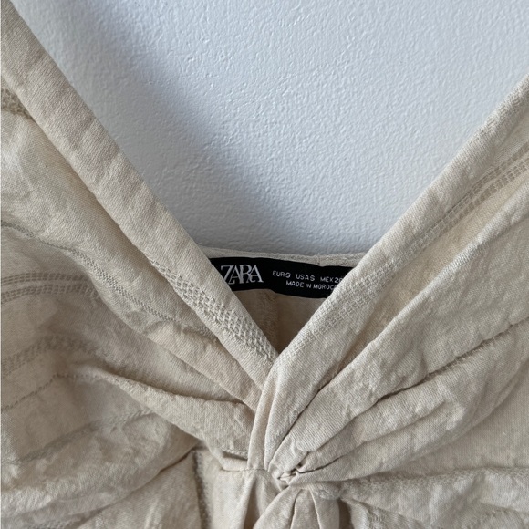 Zara Beige Midi Dress with Knot Detail - Picture 8 of 11